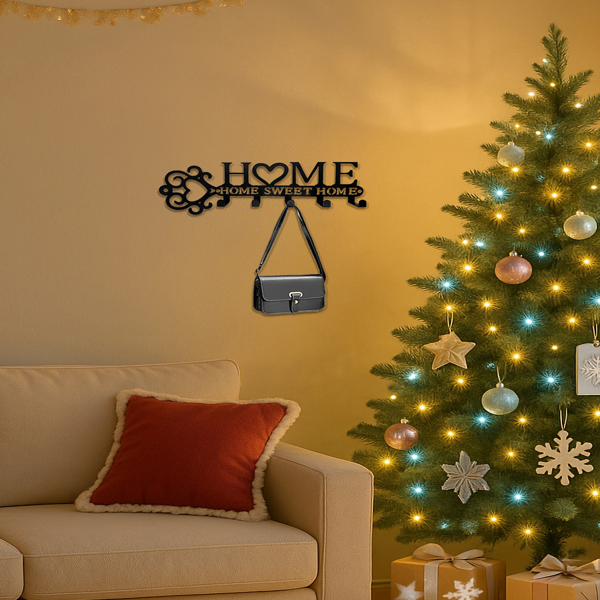 CIFbuy™ 安适家居壁挂钩套装 温暖金属衣架，带有可爱的心形设计，非常适合家庭入口处的钥匙收纳盒，可作为装饰性壁挂式储物挂钩，适用于客厅、卧室装饰，还有墙面艺术品、壁挂雕塑等用途。（TikTok、temu下自提）-5