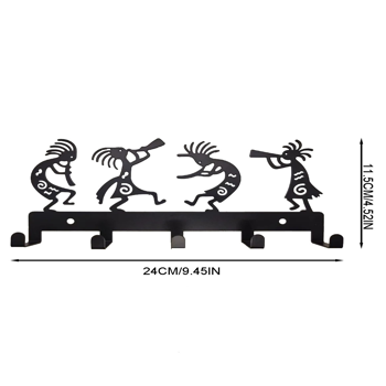 时尚1pc独特的黑色金属钥匙架，手工铁艺门厅储物柜，现代客厅装饰，乡村多钩储物柜，经久耐用的家居装饰，紧跟最新装修潮流（TikTok、temu下自提）