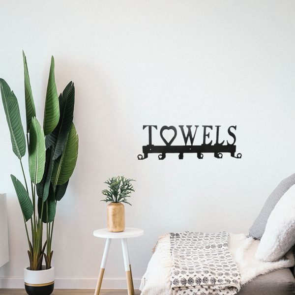 1 个优质金属壁挂式毛巾钩 - 空间节省型 6 钩储物。简易冲压安装，适用于浴室、厨房、卧室和客厅。坚固的排钩，让家居生活井井有条。壁饰。（TikTok、temu下自提）-10