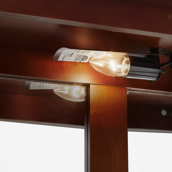 古董柜 带灯古董展示柜，配有可调节搁板和镜面背板，钢化玻璃门-13