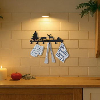 CIFbuy 壁挂式金属鹿形钥匙挂钩：多功能，可用于悬挂衣物、包和钥匙，提升房间美观度，适合入口处、客厅和卧室使用的家居装饰衣物挂钩，兼具美观与实用性的墙面艺术品、墙面雕塑。实用挂钩。（TikTok、temu下自提）