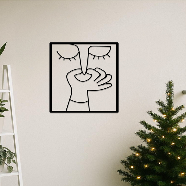 CIFbuy™ 提升墙面美感：咖啡金属墙面装饰标识 - 1 件 铁艺咖啡杯轮廓图案 | 适合咖啡爱好者的墙面雕塑悬挂装饰品。（TikTok、temu下自提）-3