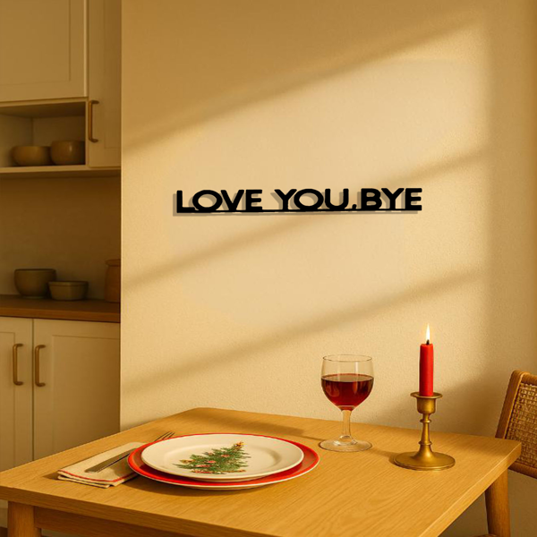 CIFbuy™ 经典“LOVE YOU BYE”金属标识图案墙面装饰品，营造节日氛围的装饰品，适用于情人节、复活节、感恩节的室内装饰，适用于客厅、卧室的墙面装饰，是精美的家居装饰艺术品或墙面雕塑。（TikTok、temu下自提）-2