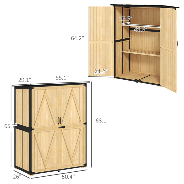 室外花园储物棚工具房-3