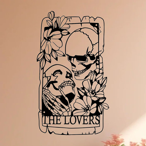 1 件精美的波西米亚金属哥特风格的骷髅情侣墙饰壁画，适用于室内、室外、家居、庭院、阳台装饰。万圣节装饰、家居装饰、卧室装饰、厨房装饰、墙面装饰、房屋装饰、房间装饰用品、客厅装饰。（TikTok、temu下自提）-14