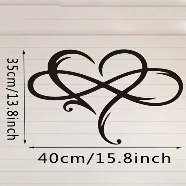 CIFbuy™ 精美铁艺艺术作品 1 件无限心形金属墙面艺术品 - 永恒的雕塑，象征永恒的爱，以优雅的爱主题设计提升家居装饰 - 墙面雕塑。（TikTok、temu下自提）-2