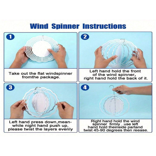 CIFbuy™ 2D 蜜蜂形状的动态金属风车 - 室内外装饰品，是送给妻子的完美圣诞节/感恩节礼物，具有动态风能驱动的旋转功能，适用于庭院/花园/露台的装饰品，风铃（TikTok、temu下自提）-4