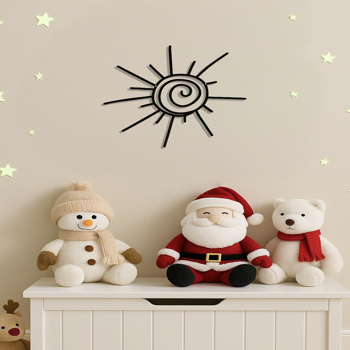 CIFbuy™ 用这款带有太阳纹图案的墙面艺术品展现您的风格——波西米亚风格手工金属设计 | 横向悬挂，室内/室外海滩装饰墙面雕塑。（TikTok、temu下自提）