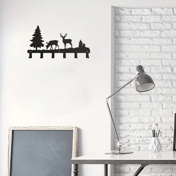 精心设计的金属麋鹿钥匙挂钩：壁挂式，多功能挂钩，适合挂衣服，包，钥匙。提升您房间的美学，并为您的家居装饰增添一丝优雅（TikTok、temu下自提）-17