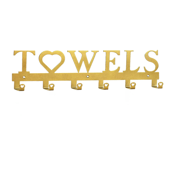 CIFbuy 1 个优质金属壁挂式毛巾钩：6 个挂钩的节省空间存储设计，无需打孔即可轻松安装，适用于浴室、厨房、卧室和客厅，能有效整理家庭生活，是美观的墙面装饰品，实用的挂钩。（TikTok、temu下自提）-6