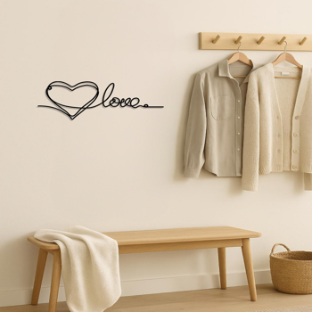 CIFbuy™ 金属心脏形状爱情壁挂装饰品 1 件 最简约线条艺术吊灯 金属墙面装饰品 金属墙面艺术品 时尚家居艺术装饰 适用于卧室、客厅、浪漫空间、室内装饰的墙面雕塑（TikTok、temu下自提）