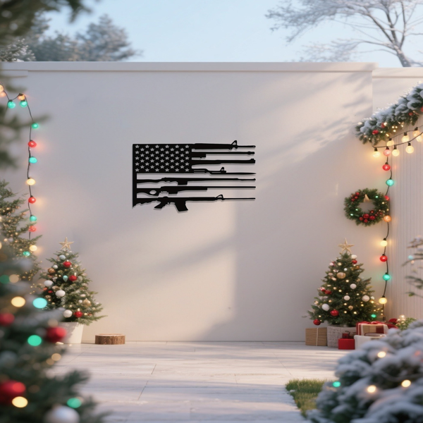 CIF购买定制美国国旗金属墙面装饰品：适合热爱爱国室内装饰的朋友们，非常适合独立日、爱国家居装饰、户外墙面装饰、国家自豪感装饰、时尚墙面艺术品、墙面雕塑。墙面雕塑（TikTok、temu下自提）-3