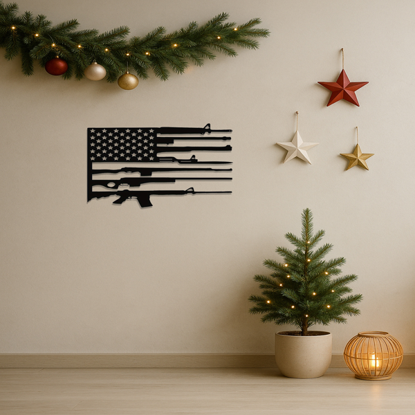 CIF购买定制美国国旗金属墙面装饰品：适合热爱爱国室内装饰的朋友们，非常适合独立日、爱国家居装饰、户外墙面装饰、国家自豪感装饰、时尚墙面艺术品、墙面雕塑。墙面雕塑（TikTok、temu下自提）-6