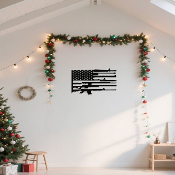 CIF购买定制美国国旗金属墙面装饰品：适合热爱爱国室内装饰的朋友们，非常适合独立日、爱国家居装饰、户外墙面装饰、国家自豪感装饰、时尚墙面艺术品、墙面雕塑。墙面雕塑（TikTok、temu下自提）-2