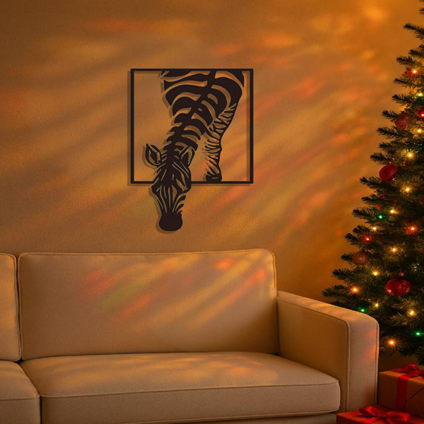 CIFbuy™ 演示您的独特风格，尽显精美打造的斑马金属壁饰之美——简约设计，适用于办公室及客厅墙面的多功能装饰雕塑。（TikTok、temu下自提）-6