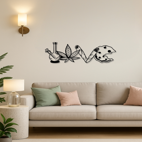 一款简约而精致的情书金属装饰吊坠：这款多功能且迷人的饰品非常适合用于装饰客厅、门面、卧室以及其他各类空间。墙面雕塑品（TikTok、temu下自提）-5