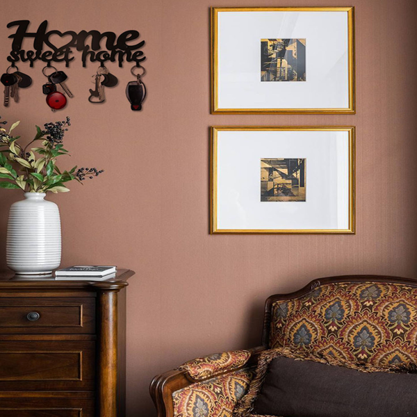 1个钥匙架用于墙壁，黑色钥匙架用于墙壁装饰，金属墙壁装饰用于办公室，走廊，入口通道，钥匙挂钩挂钥匙（TikTok、temu下自提）-28