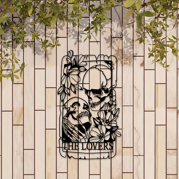 1 件精美的波西米亚金属哥特风格的骷髅情侣墙饰壁画，适用于室内、室外、家居、庭院、阳台装饰。万圣节装饰、家居装饰、卧室装饰、厨房装饰、墙面装饰、房屋装饰、房间装饰用品、客厅装饰。（TikTok、temu下自提）-21