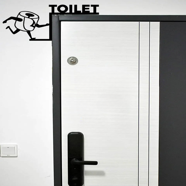 CIFbuy™ 有趣的卫生纸墙饰艺术品，带有幽默元素的浴室金属标识，悬挂在门上方的装饰品，极具冲击力的个性展示品，适用于卫生间，简约而优雅的设计，适合墙面装饰、门柱装饰或室内装饰（TikTok、temu下自提）-3