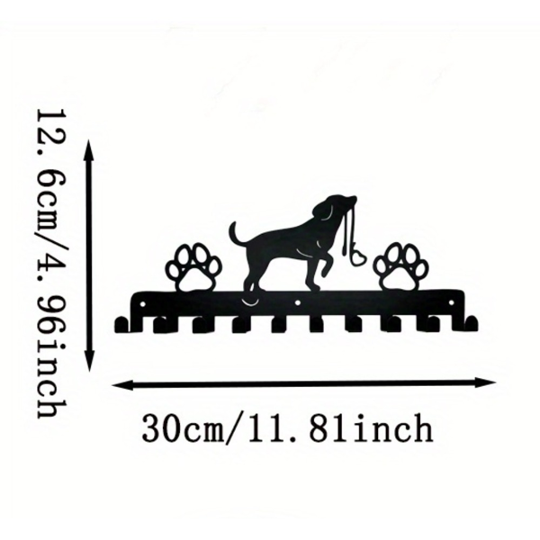 1个带挂钩的狗形壁挂式衣架耐用的入口通道组织者钥匙帽子家居装饰节省空间的存储解决方案宠物情人礼物包括额外的公用事业挂钩。关键的钩子。（TikTok、temu下自提）-1