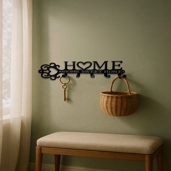 CIFbuy™ 安适家居壁挂钩套装 温暖金属衣架，带有可爱的心形设计，非常适合家庭入口处的钥匙收纳盒，可作为装饰性壁挂式储物挂钩，适用于客厅、卧室装饰，还有墙面艺术品、壁挂雕塑等用途。（TikTok、temu下自提）-7