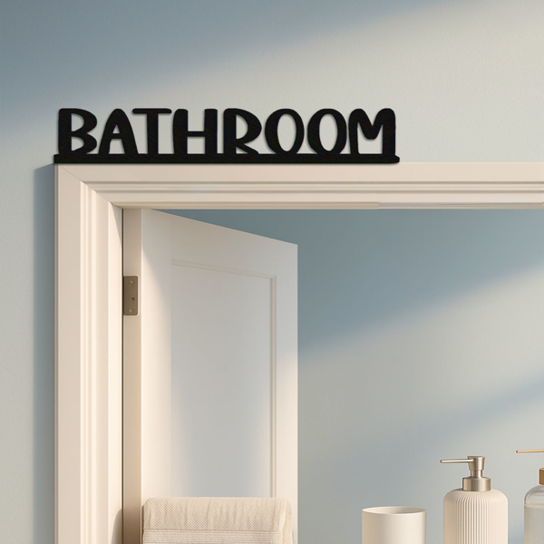 乡村风格浴室墙饰 - 现代金属字母数字标识，客厅/婚礼用门顶装饰（TikTok、temu下自提）-4