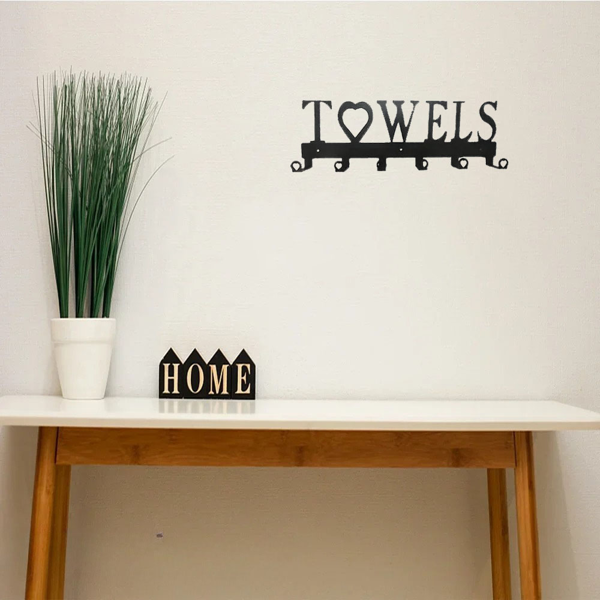 1 个优质金属壁挂式毛巾钩 - 空间节省型 6 钩储物。简易冲压安装，适用于浴室、厨房、卧室和客厅。坚固的排钩，让家居生活井井有条。壁饰。（TikTok、temu下自提）-9