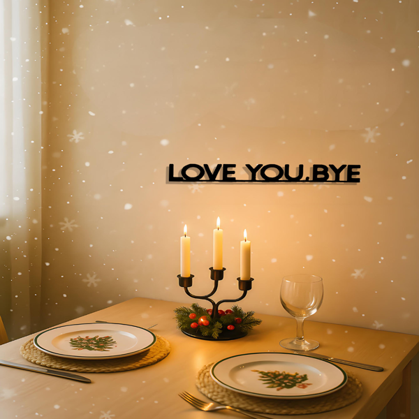 CIFbuy™ 经典“LOVE YOU BYE”金属标识图案墙面装饰品，营造节日氛围的装饰品，适用于情人节、复活节、感恩节的室内装饰，适用于客厅、卧室的墙面装饰，是精美的家居装饰艺术品或墙面雕塑。（TikTok、temu下自提）-3