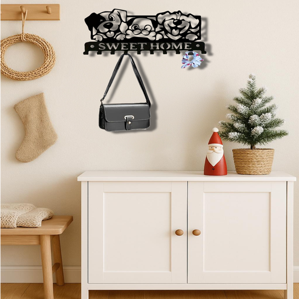 CIFbuy 黑色金属家居墙面挂钩：1 个  精心设计，富有创意的厨房毛巾挂钩，具有独特的魅力和迷人的外观，是备受追捧的精美个性化礼品，实用挂钩，室内装饰吊环，墙面雕塑。实用挂钩。（TikTok、temu下自提）-3