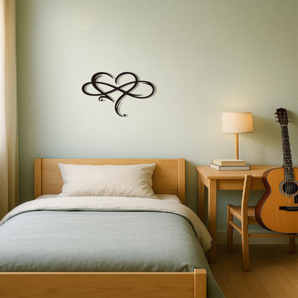 CIFbuy™ 精美铁艺艺术作品 1 件无限心形金属墙面艺术品 - 永恒的雕塑，象征永恒的爱，以优雅的爱主题设计提升家居装饰 - 墙面雕塑。（TikTok、temu下自提）-3