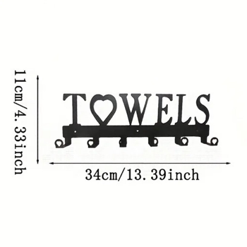 1 个优质金属壁挂式毛巾钩 - 空间节省型 6 钩储物。简易冲压安装，适用于浴室、厨房、卧室和客厅。坚固的排钩，让家居生活井井有条。壁饰。（TikTok、temu下自提）