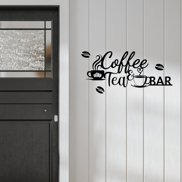 复古金属咖啡吧招牌，乡村风格墙面悬挂设计，适配厨房、咖啡馆、浴室、门廊。可作农家风家居装饰、咖啡店标识，也能当万圣节及乔迁礼物，兼顾温馨房间等多场景装饰需求。（TikTok、temu下自提）-24