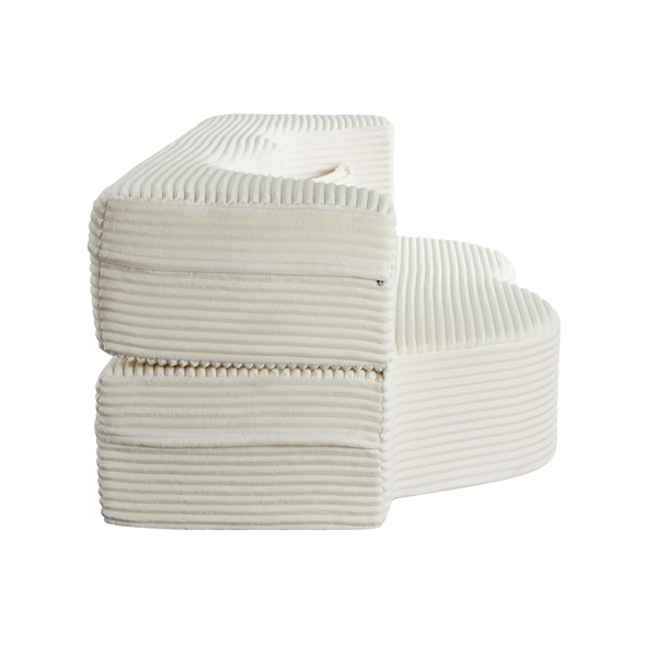 现代落地沙发，带 2 个枕头，可转换毛绒灯芯绒泡沫填充沙发床，15 英寸全尺寸折叠床垫，适用于客厅、客床，无需组装，米色-5