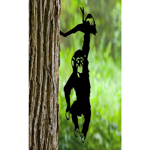 1个人电脑三个猿金属墙艺术是一个令人愉快的和独特的礼物。手工铁艺，灵长类装饰，乡村家居装饰，耐用的禅宗风格礼品，丛林风格配件（TikTok、temu下自提）-12