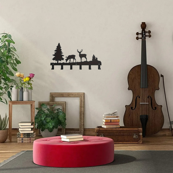 精心设计的金属麋鹿钥匙挂钩：壁挂式，多功能挂钩，适合挂衣服，包，钥匙。提升您房间的美学，并为您的家居装饰增添一丝优雅（TikTok、temu下自提）-19