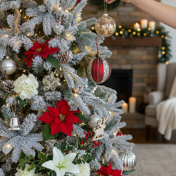 4件套4.7英寸圣诞玻璃球装饰品节日树悬挂装饰品派对装饰用品FBA发货-16