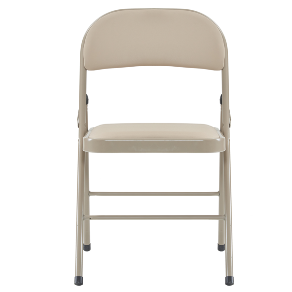 6pcs 简易皮革 PVC 钢管 浅棕色 软包折叠椅 40*45*78cm-13