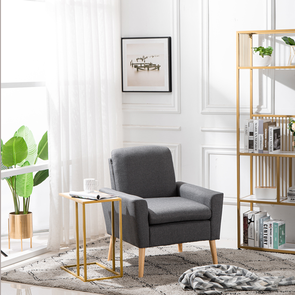 大理石 PVC 密度板 铁 拆装 单层 C型桌 边几 简约 白色  金色喷塑 30*48*61cm-6