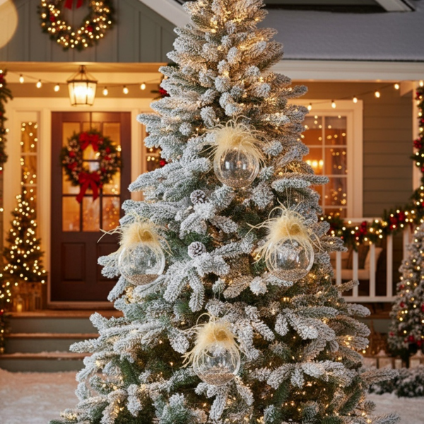 4件套4.7英寸圣诞玻璃球装饰品，用于节日树派对的壁挂装饰品FBA发货-1