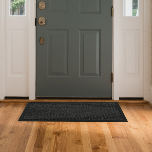 1pc 丙纶小方格 复合橡胶 灰色 45*75*0.7cm 橡胶地垫 厨房&家用-4