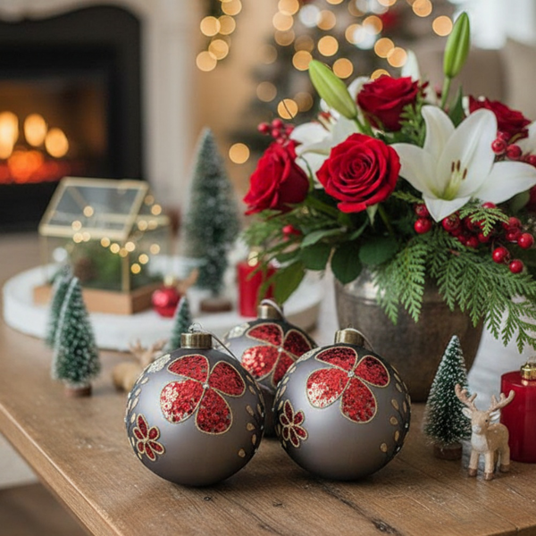 4件套4.7英寸圣诞玻璃球装饰品节日挂树装饰品，用于派对节日装饰FBA发货-12