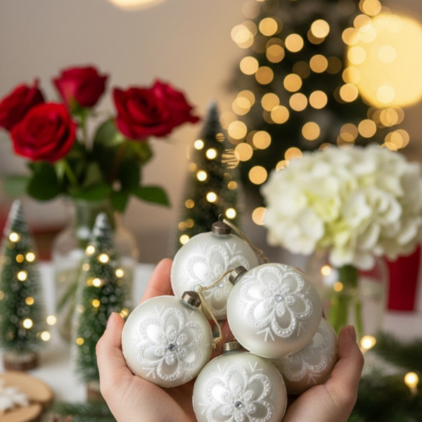 6件套玻璃圣诞球装饰品3.9英寸树挂装饰节日派对套装FBA发货-5