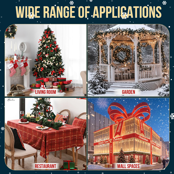 8.3ft 白色  风车 渐变烟花灯效 180皮线灯RGB 圣诞灯饰经典元素 30V 3.6W 美规-2