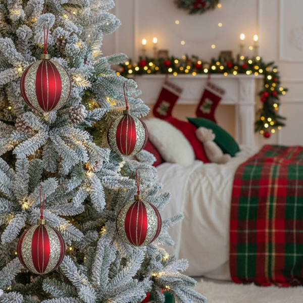 4件套4.7英寸圣诞玻璃球装饰品节日树悬挂装饰品派对装饰用品FBA发货-20