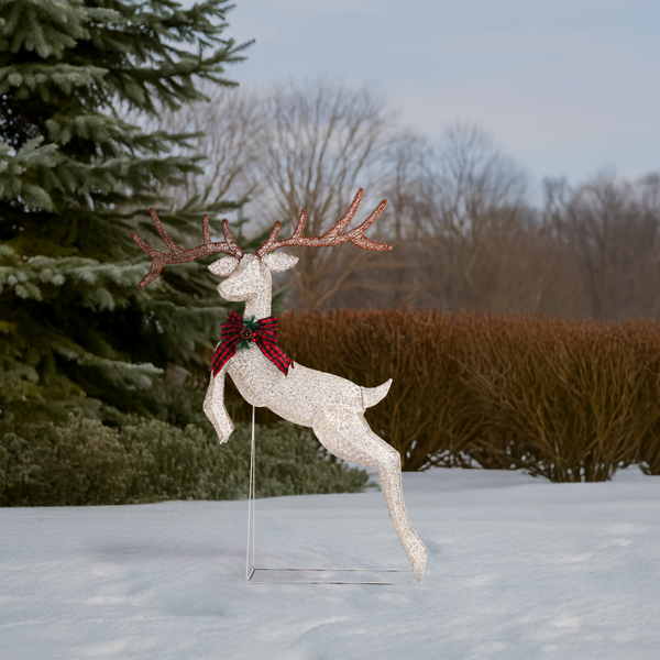 5ft  金色  跳跃驯鹿 撒粉网布 100L暖白皮线灯  圣诞灯饰麋鹿 4.5V 3.6W 英规-14