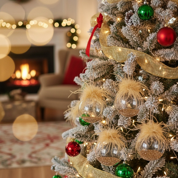 4件套4.7英寸圣诞玻璃球装饰品，用于节日树派对的壁挂装饰品FBA发货-13