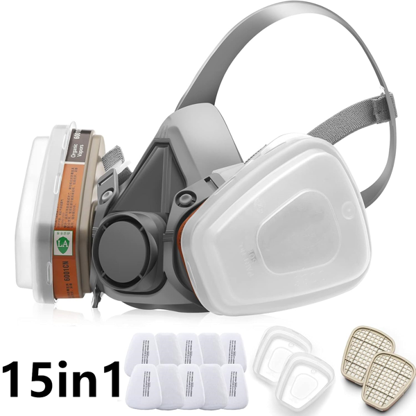 可重复使用的半面罩呼吸器口罩，适用于油漆、焊接、打磨操作时佩戴的面罩(各平台政策不同，链接已附相关资质，如无所需资质请勿上架)-3