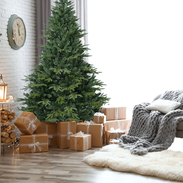 人造4英尺绿色圣诞树，856PE/PVC混合枝尖，钢丝，优质铰链和可折叠底座圣诞节装饰-7