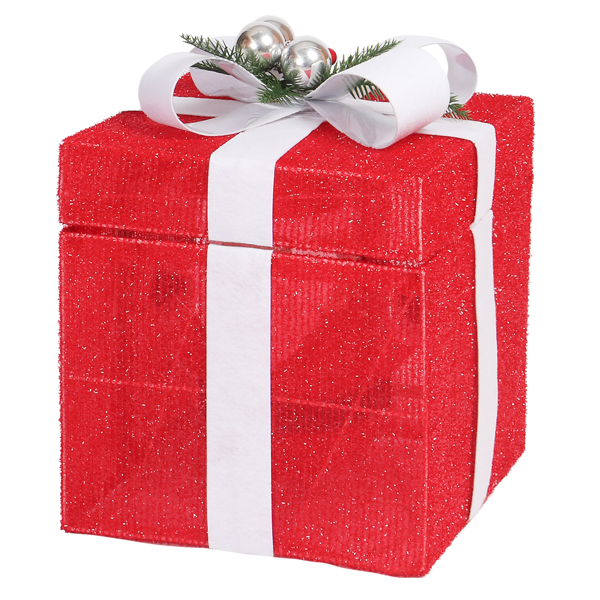 12in 红色 葱布 电动开盖圣诞老人礼物盒  60L暖白皮线灯 圣诞灯饰礼盒 24V 7.2W 英规-5