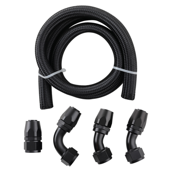 AN16 AN-16 软管 燃油管 橡胶材质 尼龙编织层 5英尺长 配90度AN接头 45度直通转换接头